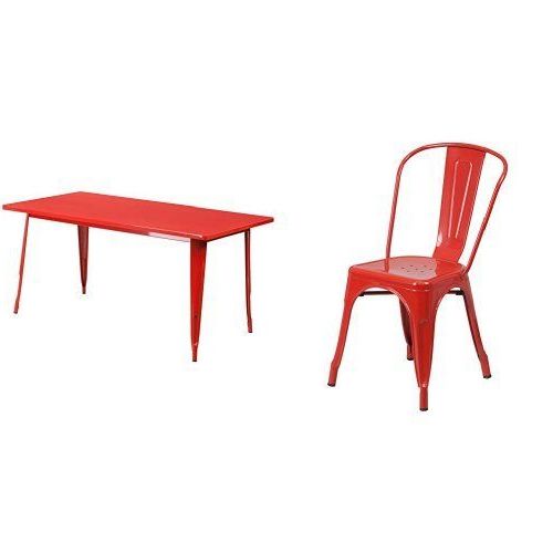 Red Steel Indoor Outdoor Armchair Sets For Favorite Flash Furniture  (View 2 of 15)