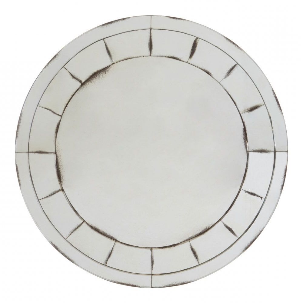 Riza Round / Mosaic Effect Wall Mirror, Glass, Plywood, Black (View 7 of 15)