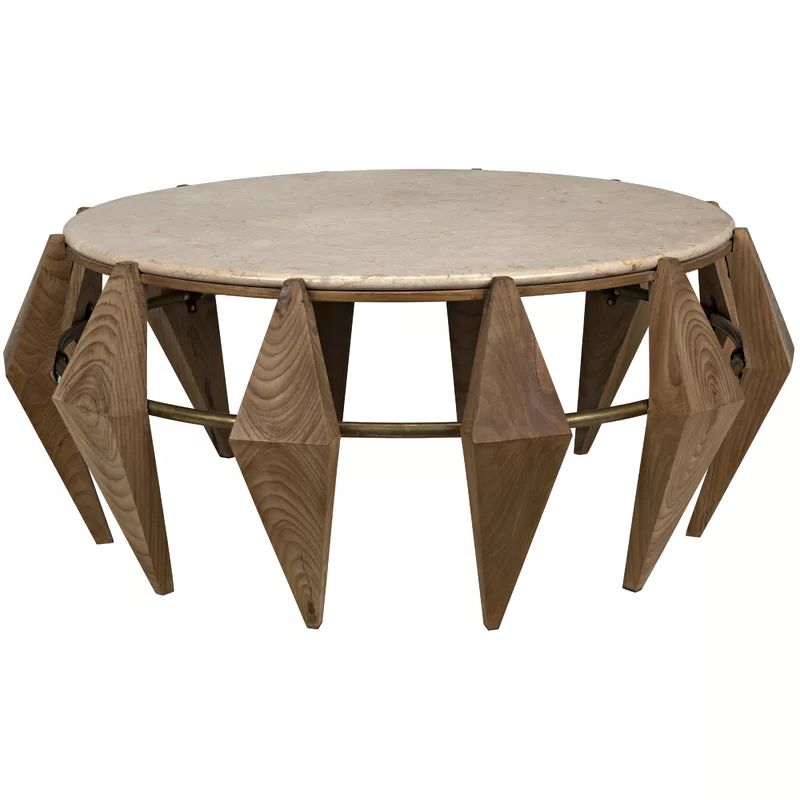 Round Wood Coffee Table, Stone Coffee (View 2 of 15)