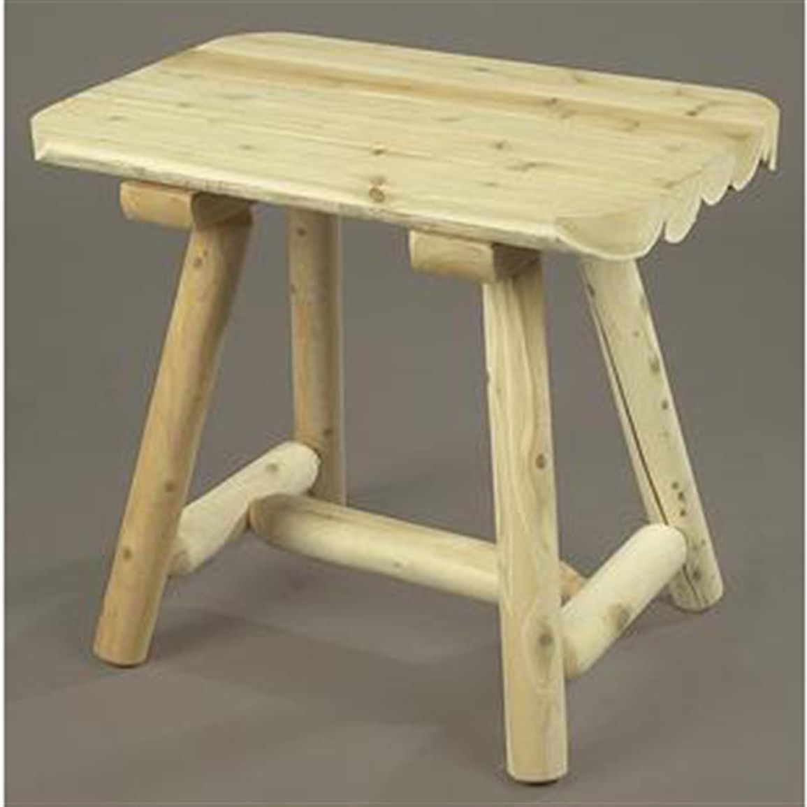 Rustic Natural Cedar Unfinished End Table – 200459, Patio Furniture At Within Latest Natural Wood Outdoor Side Tables (View 3 of 15)