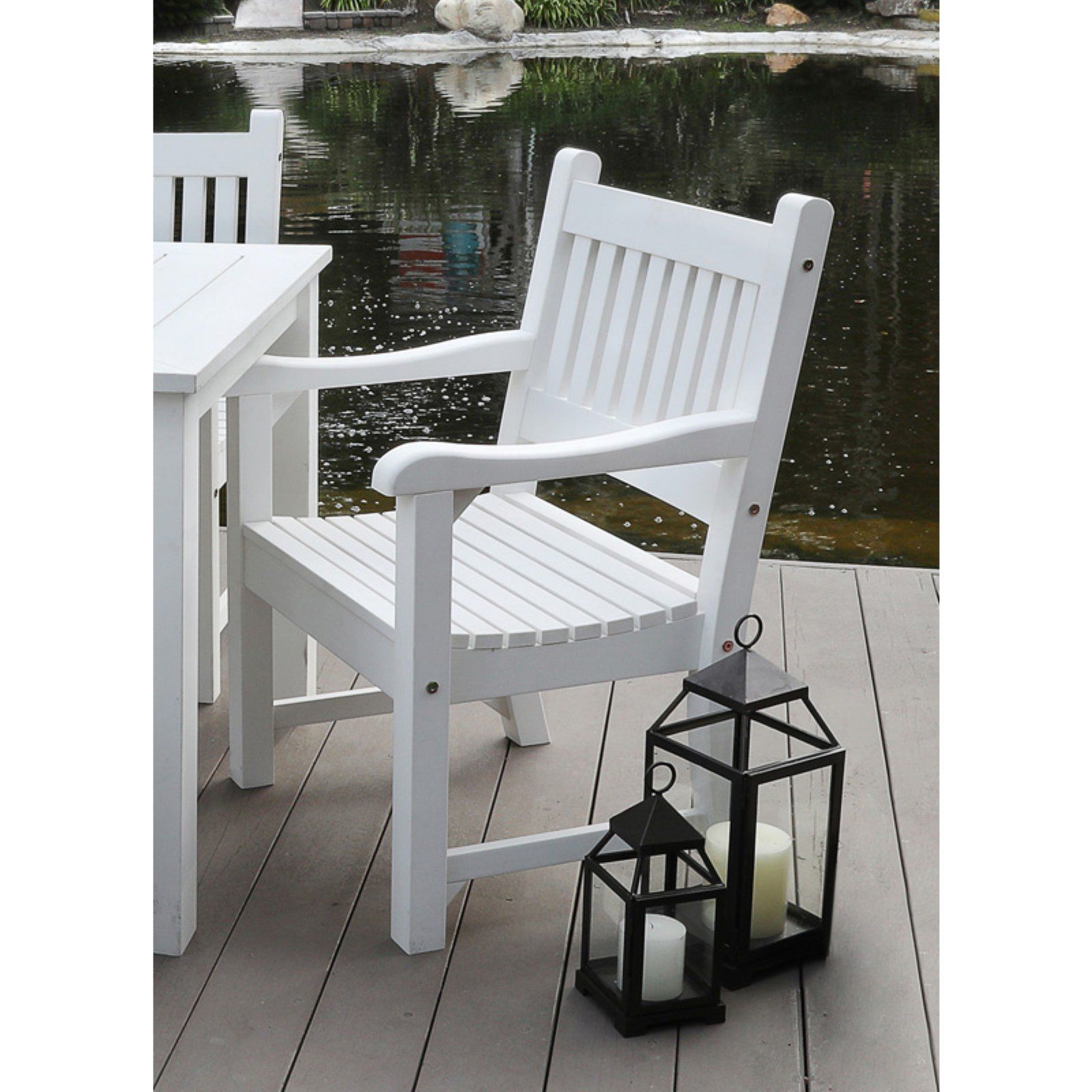 Shine Company Sunrise Outdoor Plastic Dining Chair – White – Walmart Intended For Well Known White Fabric Outdoor Patio Sets (View 12 of 15)