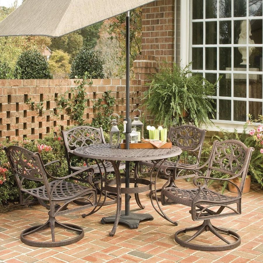 Shop Home Styles Biscayne 5 Piece Rust Brown Aluminum Patio Dining Set For 2019 5 Piece Patio Dining Set (View 13 of 15)