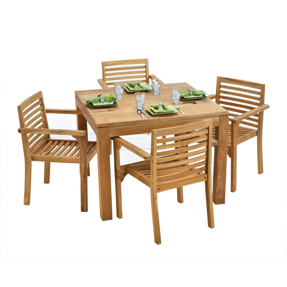Square Teak Outdoor Dining Table – From Sportys Preferred Living In Latest Teak Outdoor Square Dining Sets (View 11 of 15)
