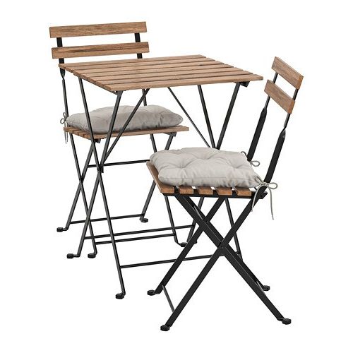 Tärnö Table+2 Chairs, Outdoor – Tärnö Black/gray Brown Stained/kuddarna Pertaining To Most Recent Black And Gray Outdoor Table And Chair Sets (View 8 of 15)