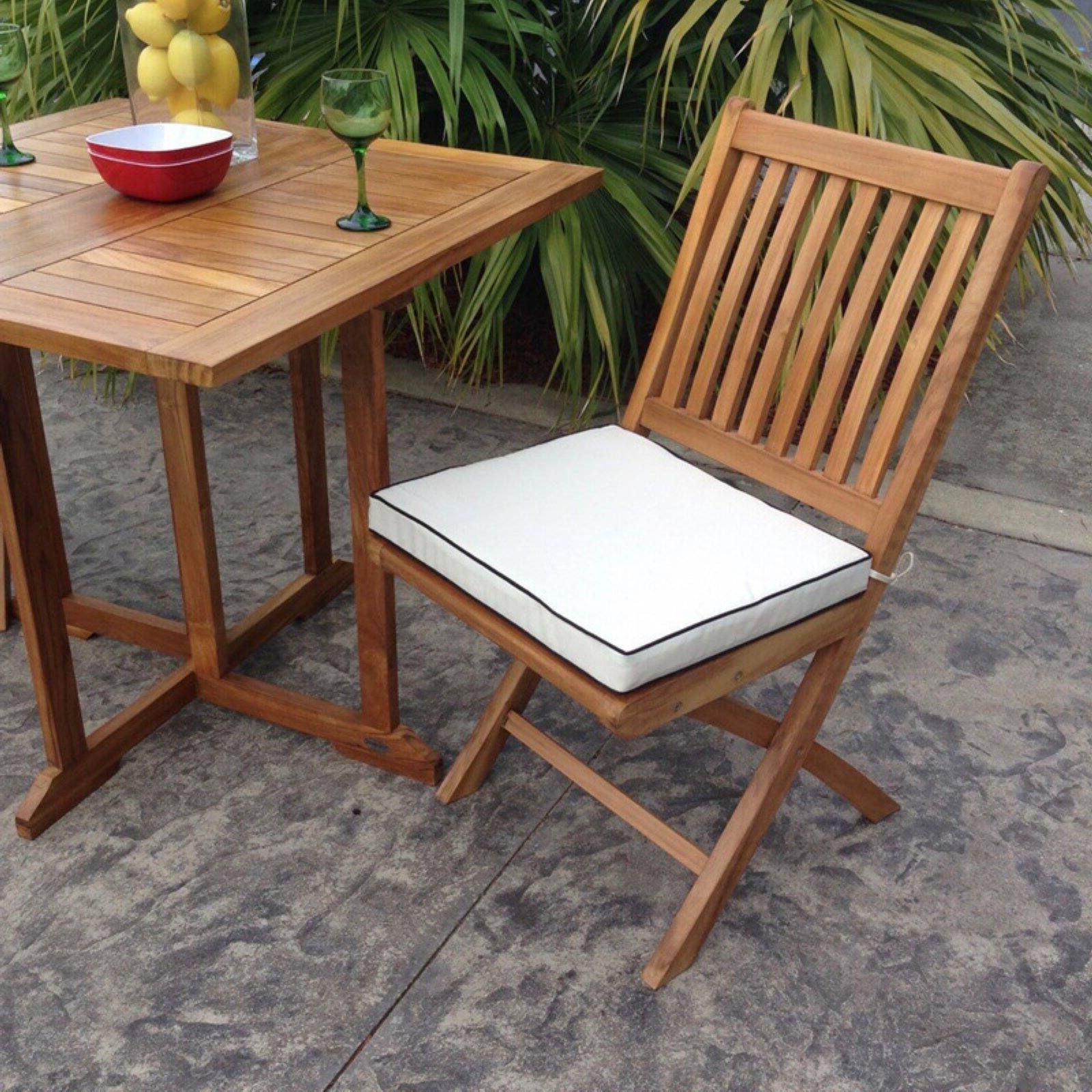 Teak Outdoor Folding Armchairs Inside Favorite Chic Teak Santa Barbara Outdoor Folding Chair Cushion – Walmart (View 3 of 15)