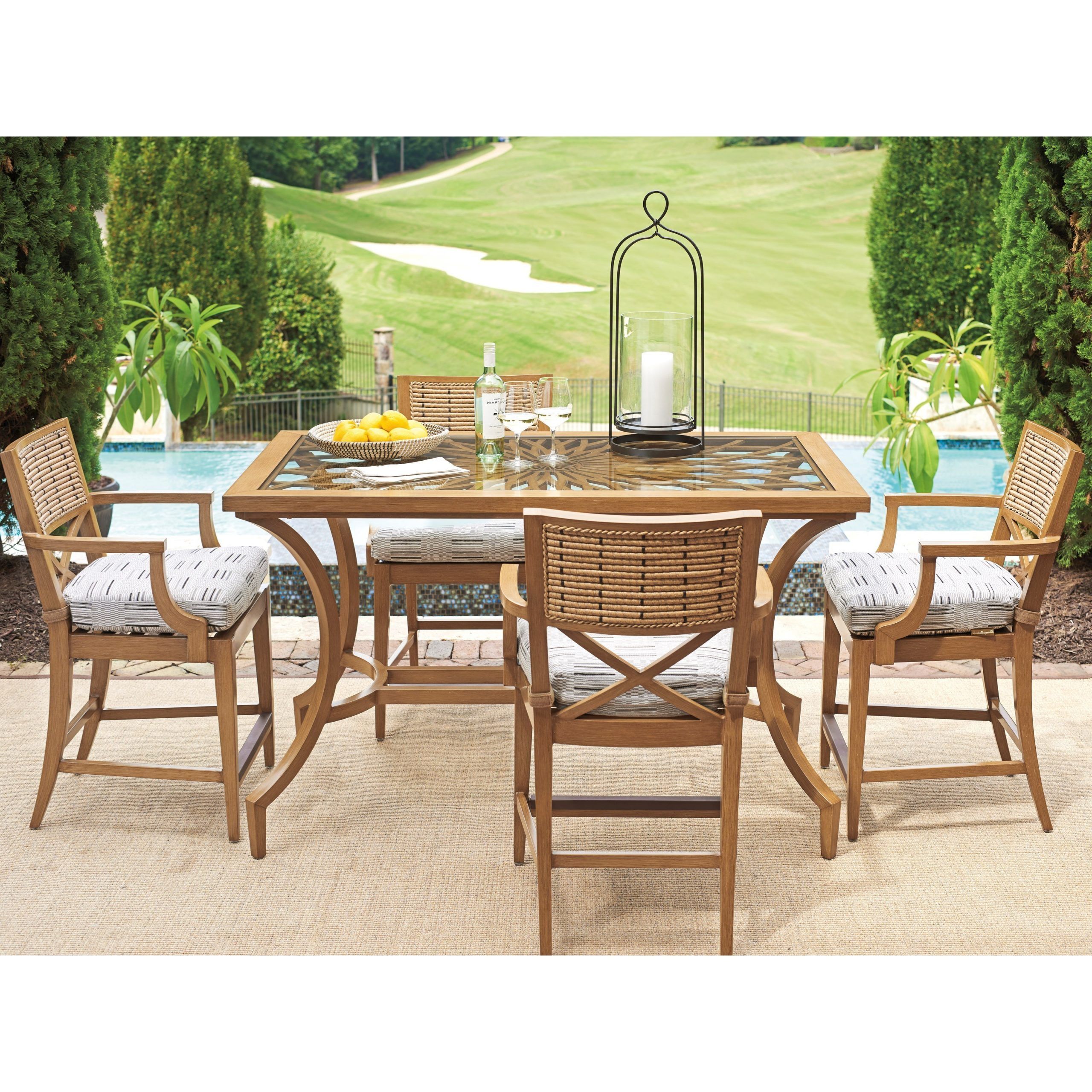 Tommy Bahama Outdoor Living Los Altos Valley View 5 Piece Outdoor In Well Known 5 Piece Cafe Dining Sets (View 12 of 15)