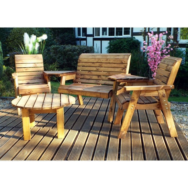 Trendy Green Outdoor Seating Patio Sets For Charles Taylor 4 Seat Round Garden Furniture Set – Green Cushion – Buy (View 1 of 15)