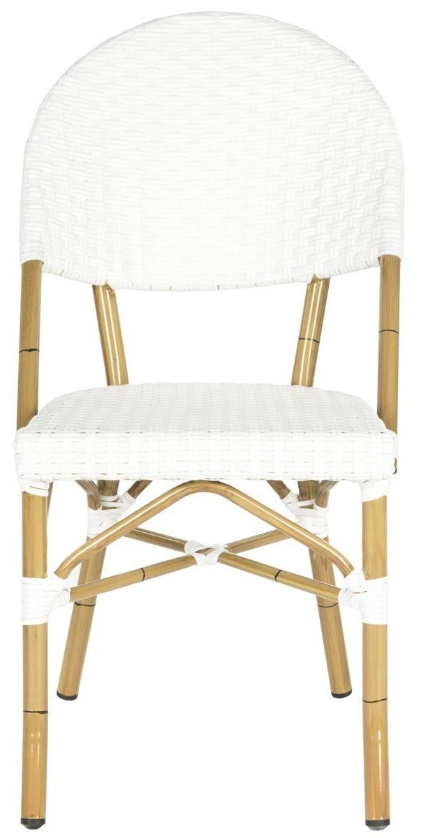 Trendy Off White Outdoor Seating Patio Sets Throughout Off White Indoor Outdoor Stacking Side Chair With Faux Bamboo Frame (View 8 of 15)