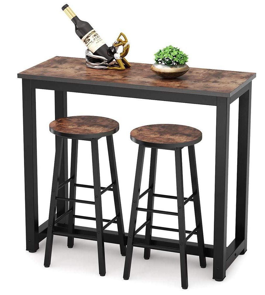 Tribesigns 3 Piece Pub Table Set, Kitchen Bar Table And Stools (View 5 of 15)