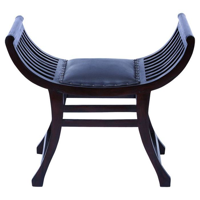 Upholstered Stool, Leather Stool, Wooden Stools In Natural Dark Oil Acacia Outdoor Arm Chairs (View 14 of 15)