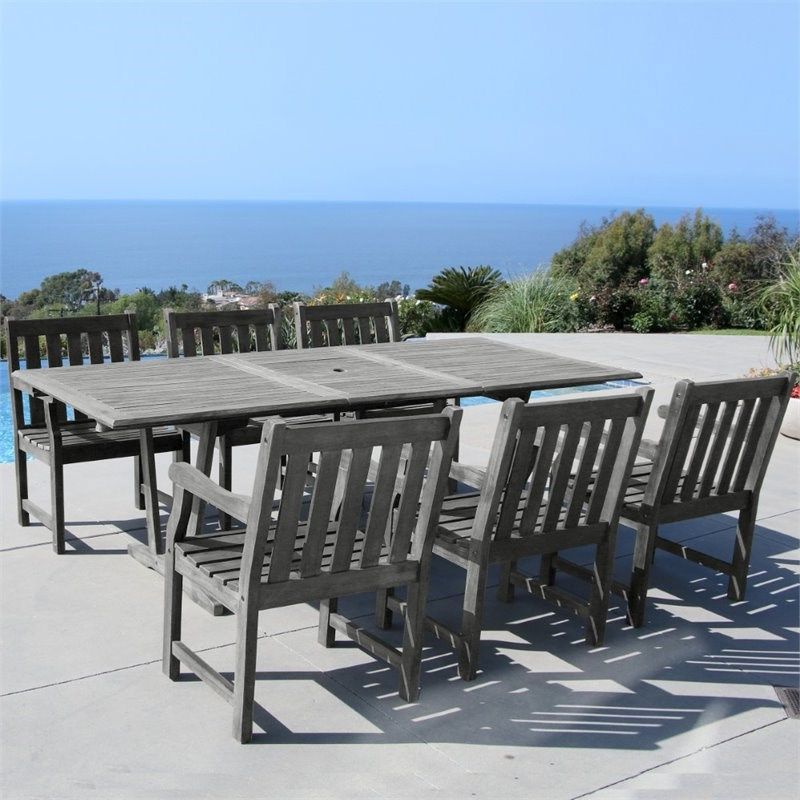 Vifah Renaissance 7 Piece Extendable Patio Dining Set In Gray – V1294set19 In Well Known Extendable 7 Piece Patio Dining Sets (View 12 of 15)