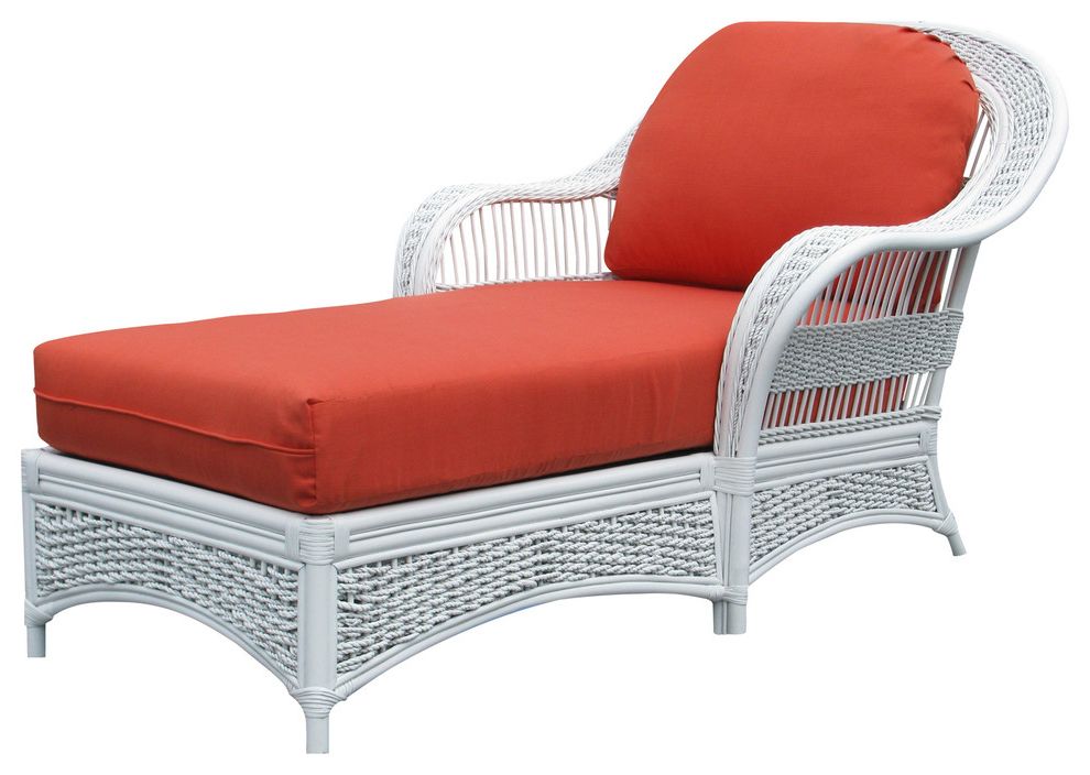 Well Known Regatta Chaise Lounge, White, Imperial Stripe Jewel Fabric – Tropical Throughout White Fabric Outdoor Wicker Armchairs (View 14 of 15)