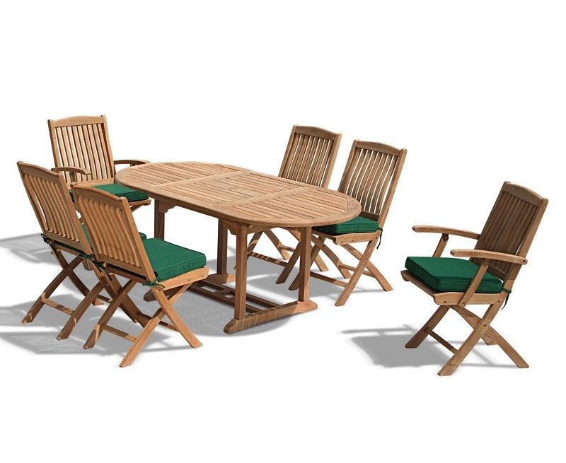 Well Liked Teak Outdoor Folding Chairs Sets With Bijou Outdoor Extending Garden Table And Folding Chairs (View 15 of 15)