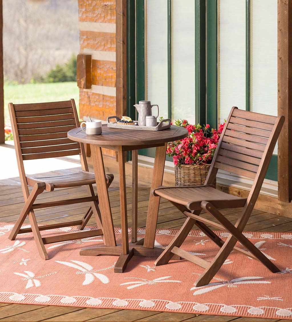 Well Liked Wood Bistro Table And Chairs Sets Intended For Folding Wooden Garden Bistro Sets For The Outdoors – Reviews – Outdoor (View 13 of 15)