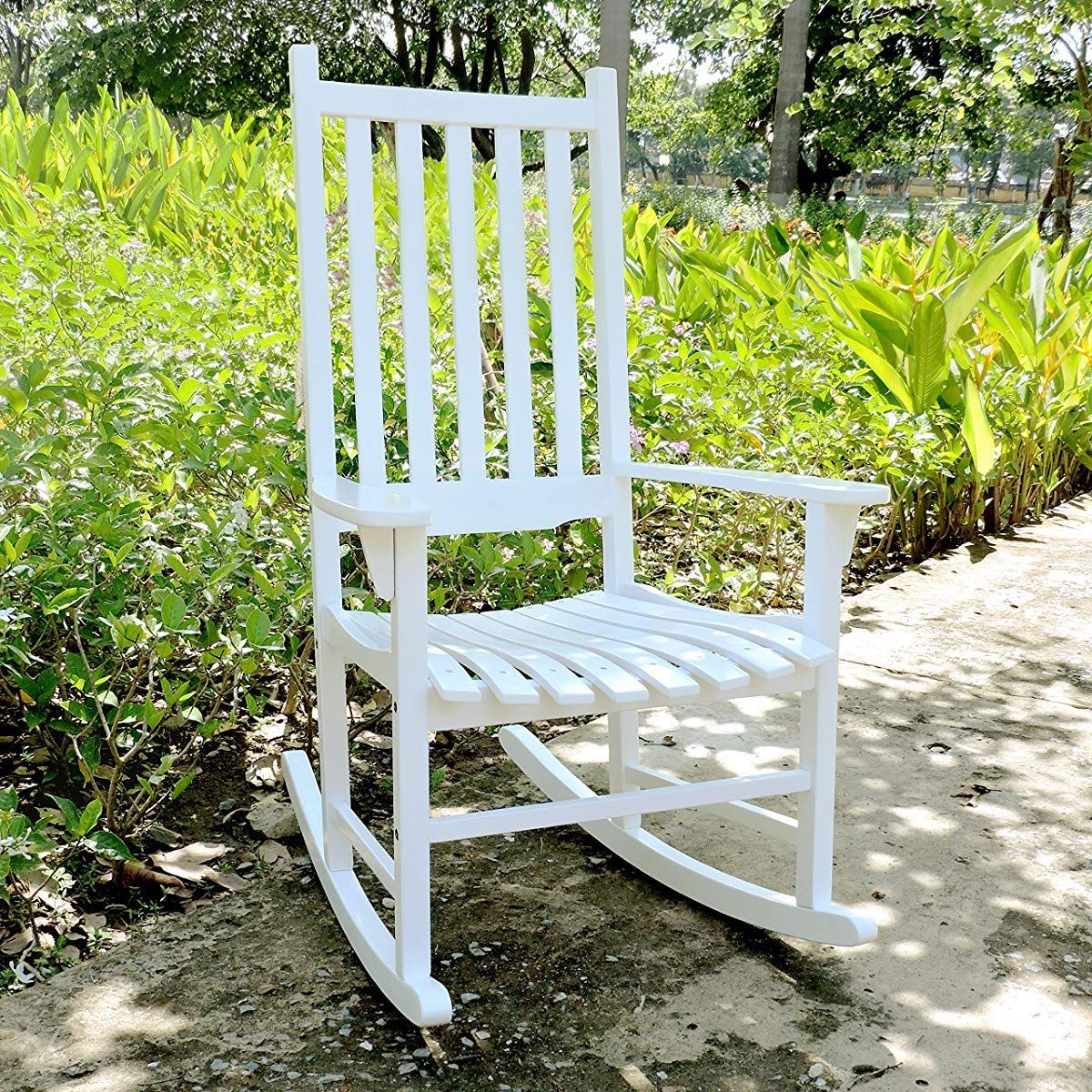 White Wood Soutdoor Seating Sets For Latest White Porch Rocker/rocking Chair Acacia Wood (View 6 of 15)