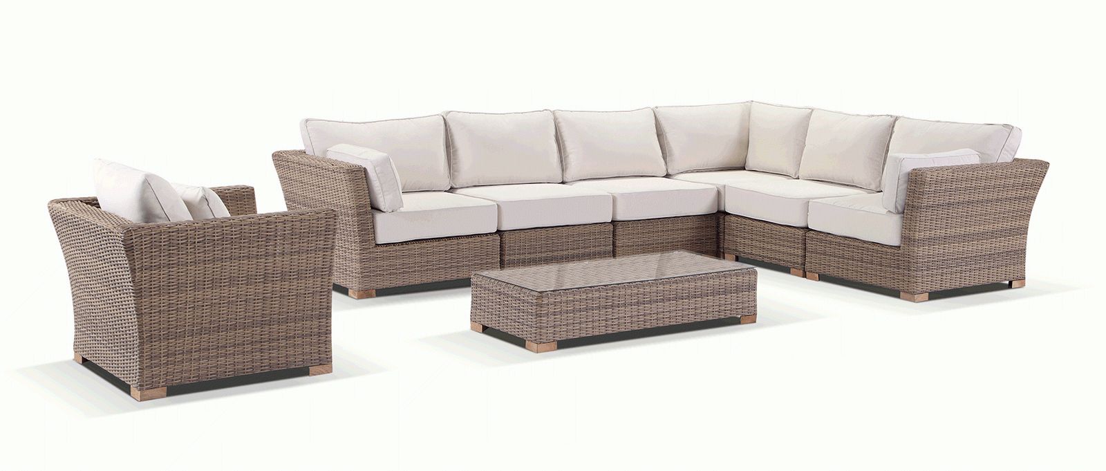 Wicker Outdoor Corner Modular Lounge Couch Sofa Couch Chair Furniture Throughout Well Liked Modular Outdoor Arm Chairs (View 4 of 15)