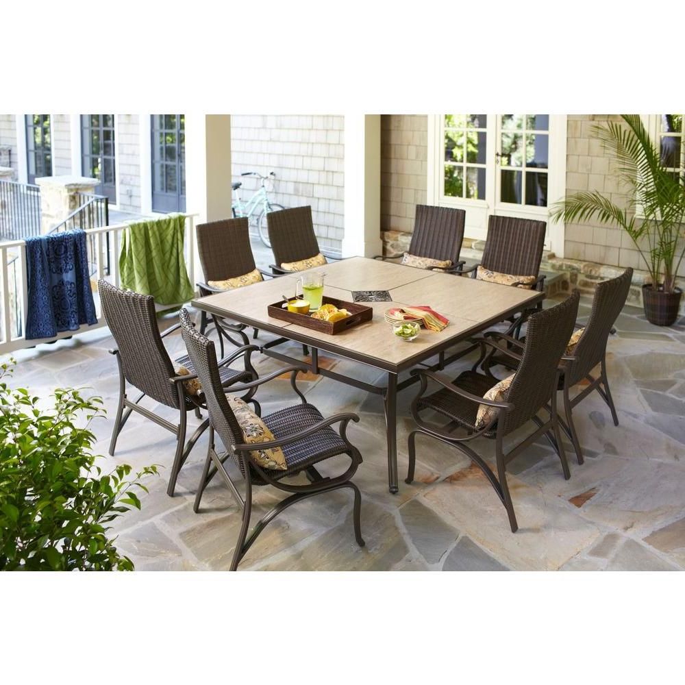 Wicker Square 9 Piece Patio Dining Sets Within Well Known Photo Of Product (View 15 of 15)