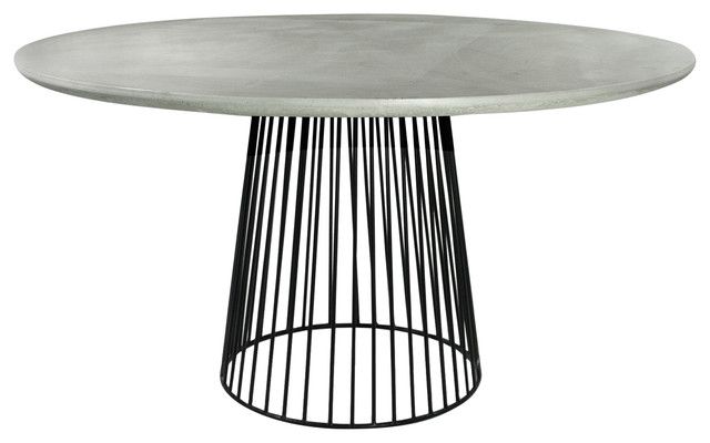Widely Used Beige Mosaic Round Outdoor Accent Tables Throughout Round Concrete Table – Industrial – Garden Dining & Patio Tables – (View 6 of 15)