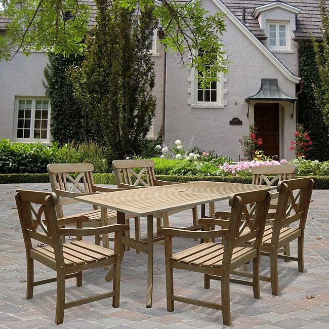 Widely Used Renaissance Rectangular Table And Armchair 7 Piece Hand Scraped Intended For Rectangular 7 Piece Patio Dining Sets (View 12 of 15)