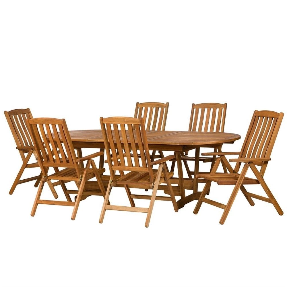 Widely Used Royalcraft Edinburgh Extending 6 Seater Dining Set With Wooden Intended For Extendable Oval Patio Dining Sets (View 12 of 15)