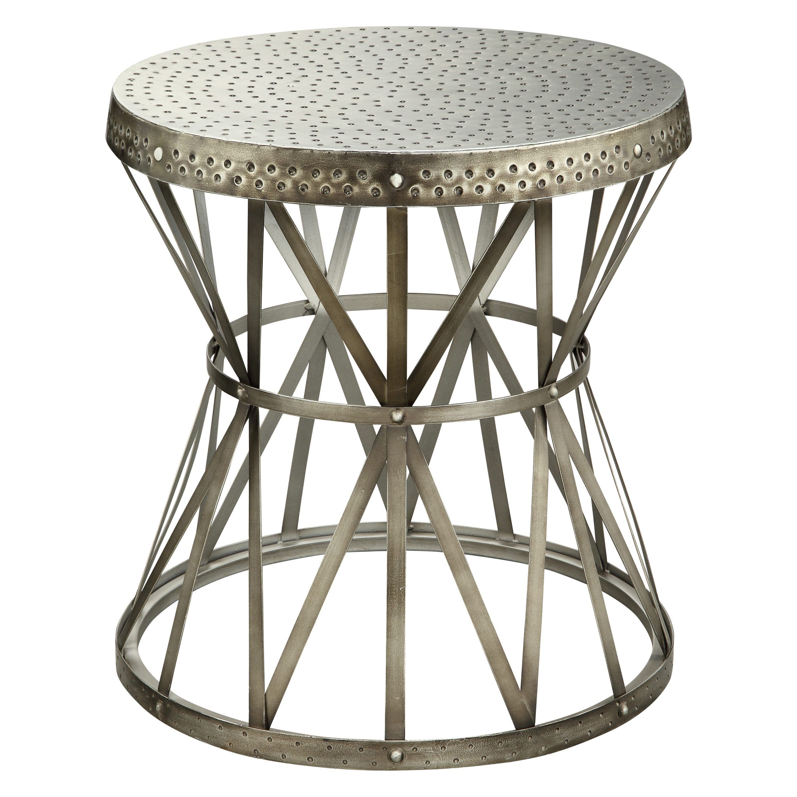 Wood And Steel Outdoor Side Tables With Favorite Coast To Coast 43329 Round Metal End Table – End Tables At Hayneedle (View 7 of 15)