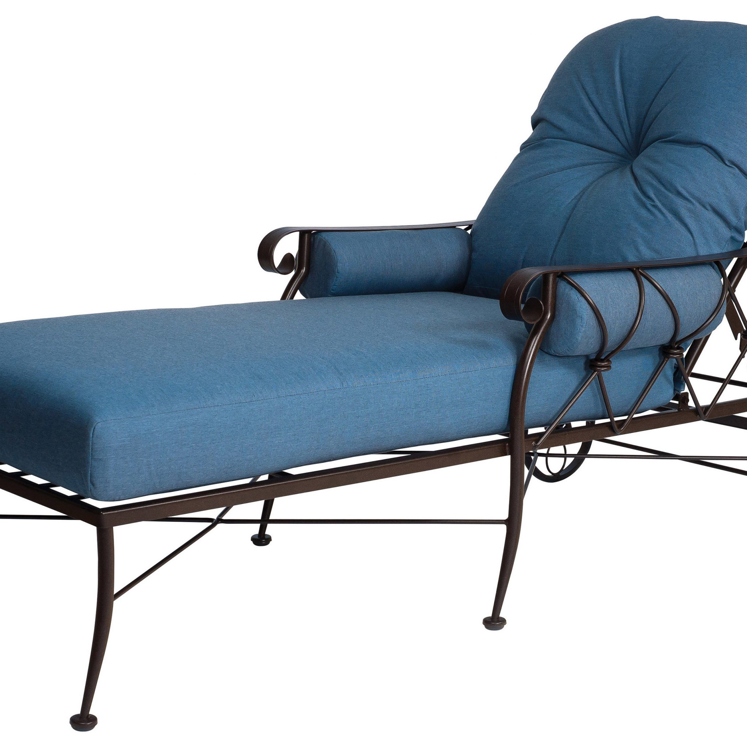 Wrought Iron Outdoor Chaise Lounge Chairs : Woodard Bradford Adjustable With Regard To Most Popular Steel Arm Outdoor Aluminum Chaise Sets (View 4 of 15)