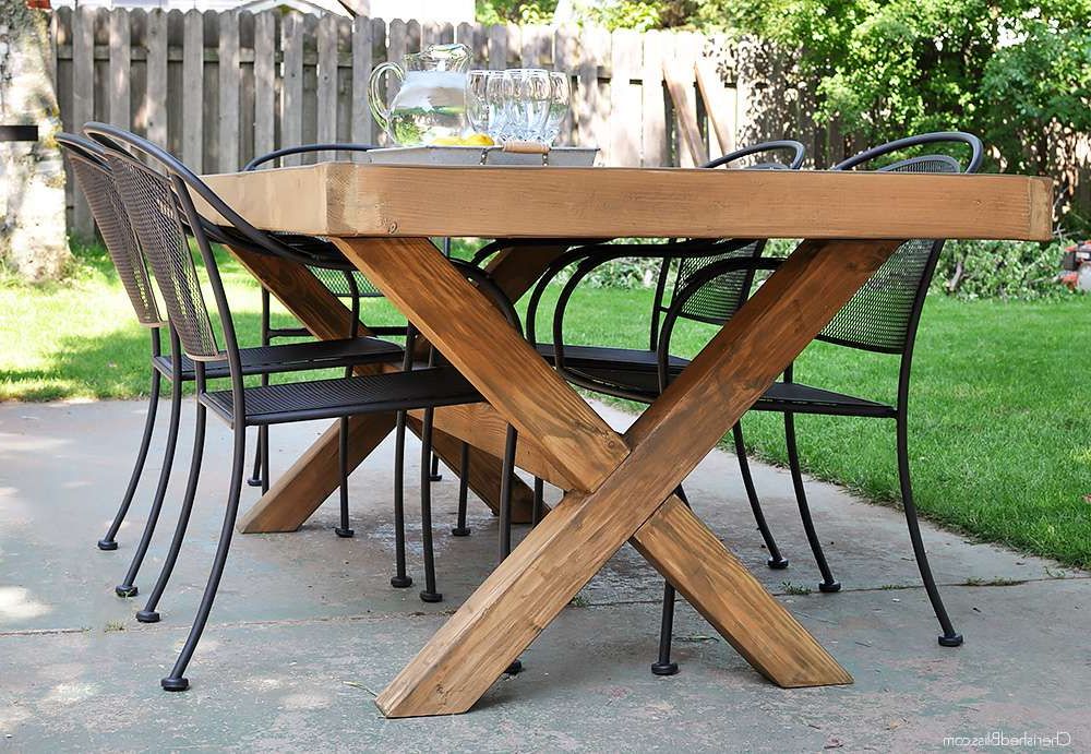 18 Diy Outdoor Table Plans Inside Latest Outdoor Tables With Shelf (View 11 of 15)