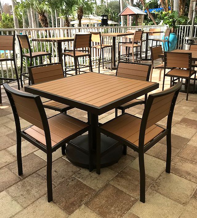 2020 Faux Wood Outdoor Tables In Faux Teak (View 9 of 15)