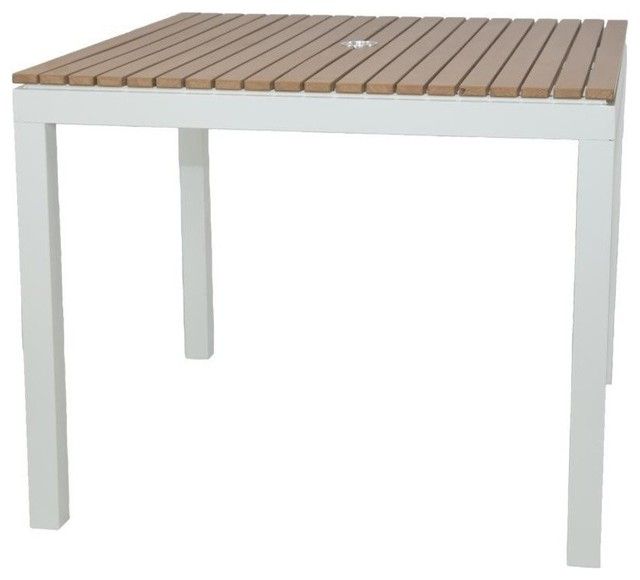 2020 Faux Wood Outdoor Tables Within Riviera Outdoor Faux Wood Square Dining Table – Contemporary – Outdoor  Dining Tables  Patio Heaven (View 6 of 15)