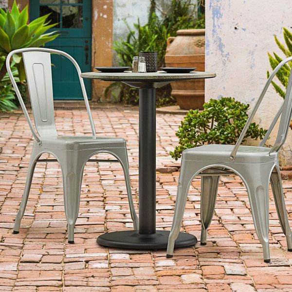 2020 Lancaster Table & Seating Millennium 18" Round 3" Table Height Column Outdoor  Table Base Pertaining To Metal Base Outdoor Tables (View 7 of 15)