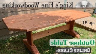 91 – Outdoor Patio Trestle Table With Dimensional Lumber From Big Box Store  – Youtube Pertaining To 2020 Outdoor Tables With Compartment (View 8 of 15)