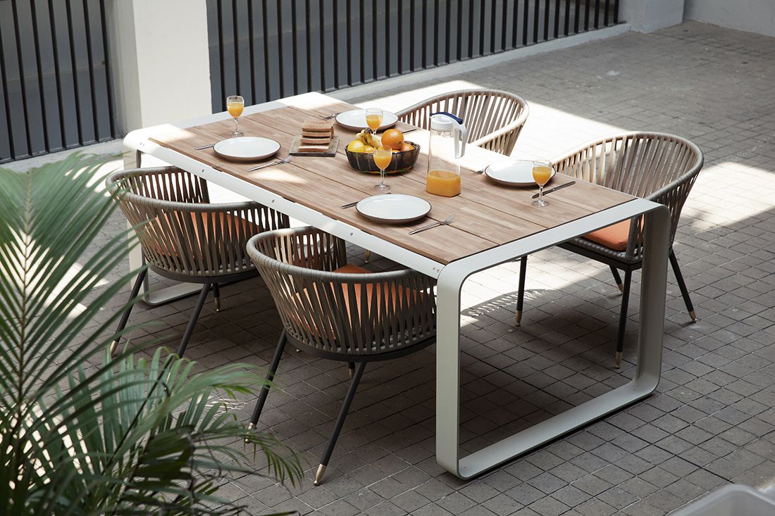 Best And Newest Modern Outdoor Tables Inside Modern Outdoor Aluminum Table : Lebello Skin Outdoor Tables (View 11 of 15)