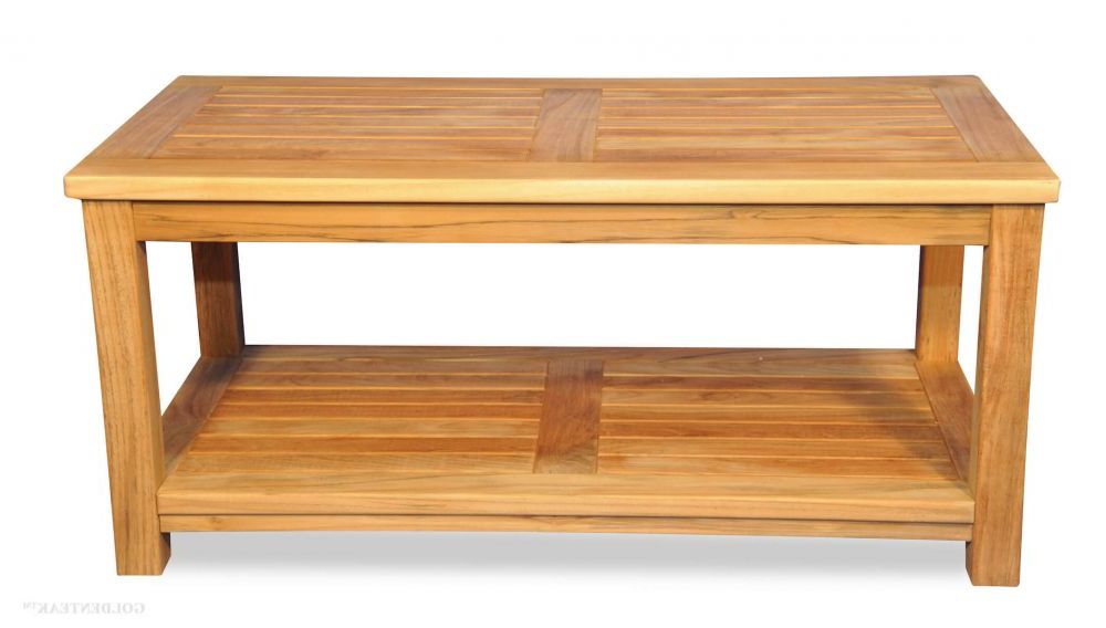 Best And Newest Outdoor Tables With Shelf In Teak Large Coffee Table With Shelf (View 1 of 15)