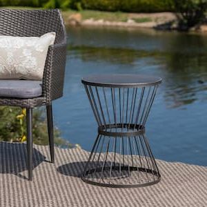 Black Accent Outdoor Tables With Fashionable Black – Outdoor Side Tables – Patio Tables – The Home Depot (View 14 of 15)