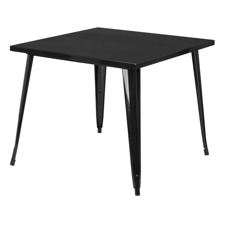 Black Square Outdoor Tables With Famous Canfield 36" Modern Square Black Outdoor Dining Table (View 3 of 15)