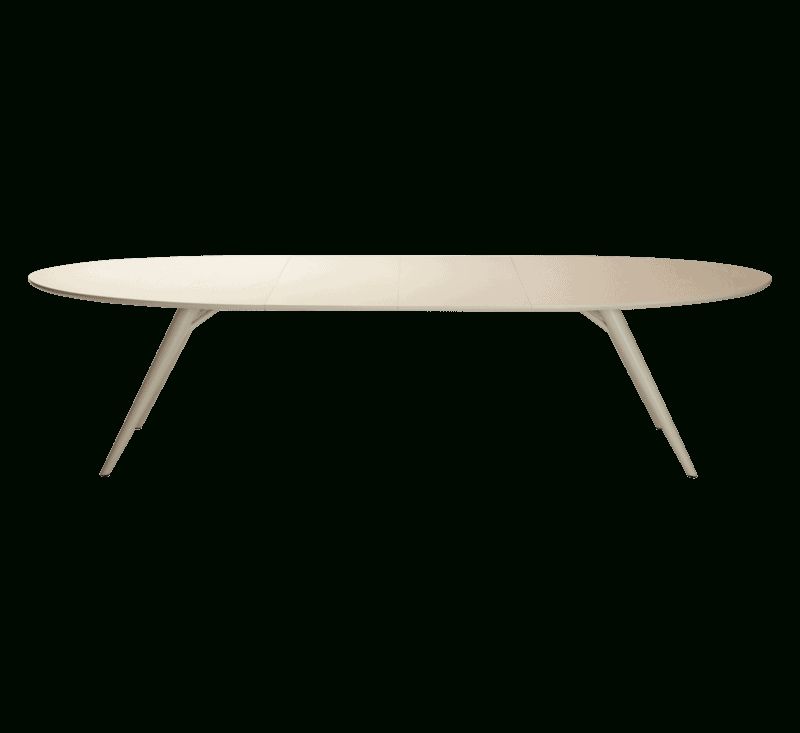 Bone Oak Dining Table With Extension "eclipse" – Minimalist  With Regard To Most Current Metal Oval Outdoor Tables (View 4 of 15)