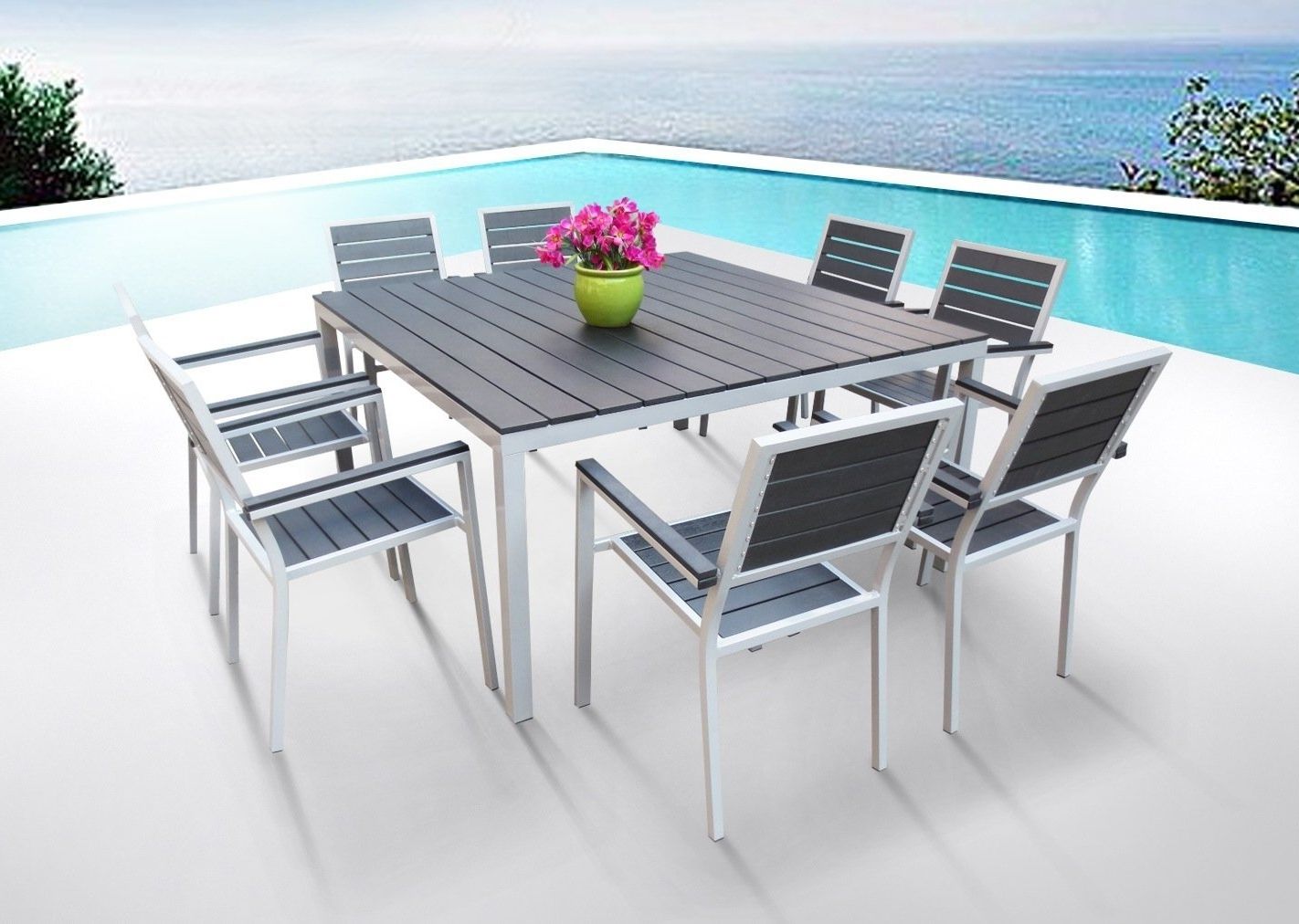 Brushed Stainless Steel Outdoor Tables For Well Liked Stainless Steel Outdoor Furniture – Ideas On Foter (View 12 of 15)