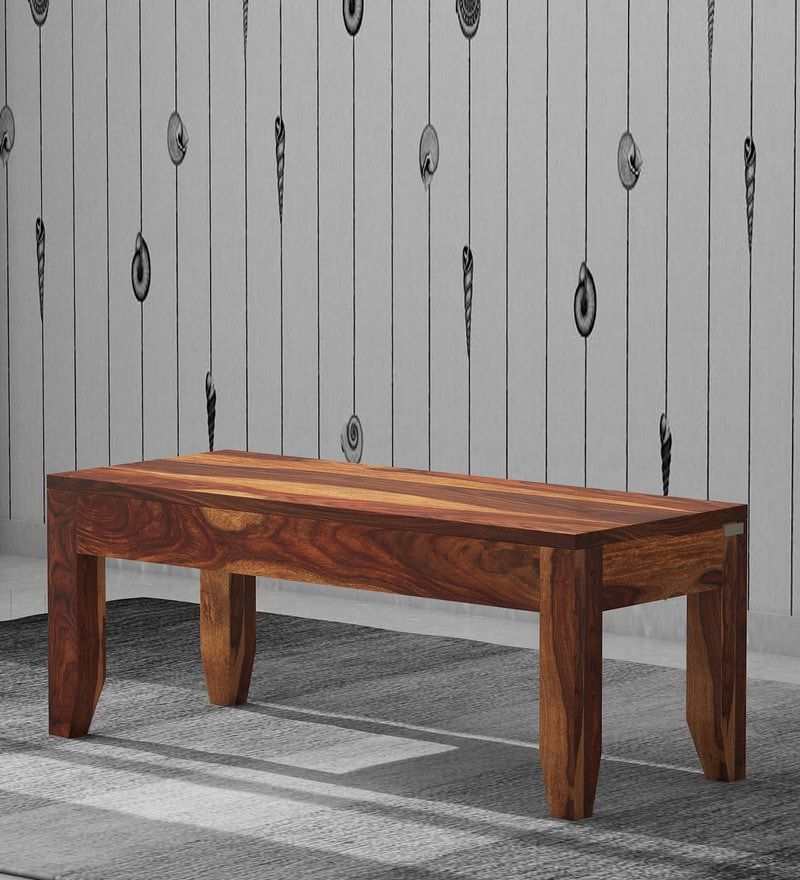 Buy Anitz Solid Wood Bench In Warm Walnut Finishwoodsworth Online –  Contemporary Benches – Benches – Furniture – Pepperfry Product Regarding Current Warm Walnut Outdoor Tables (View 7 of 15)
