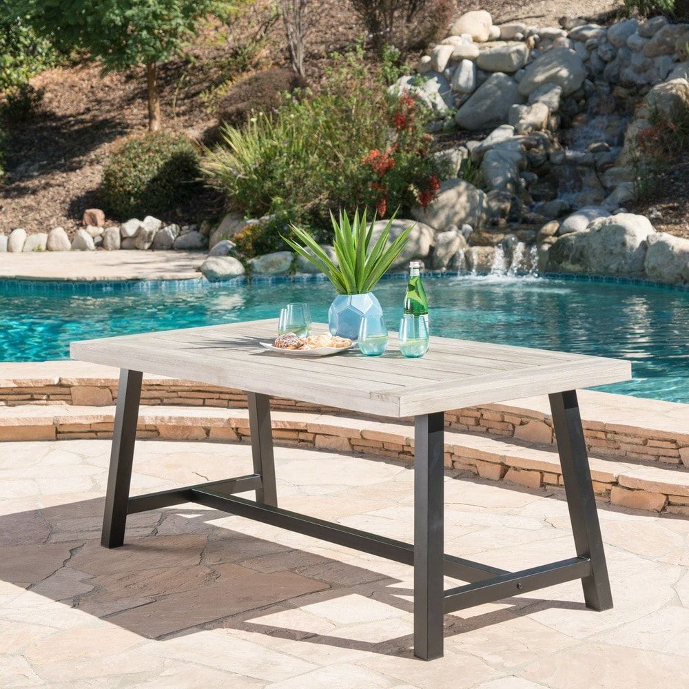 Carlisle Outdoor Rustic Wood Dining Tablechristopher Knight Home –  71.00" L X 35.50" W X  (View 8 of 15)