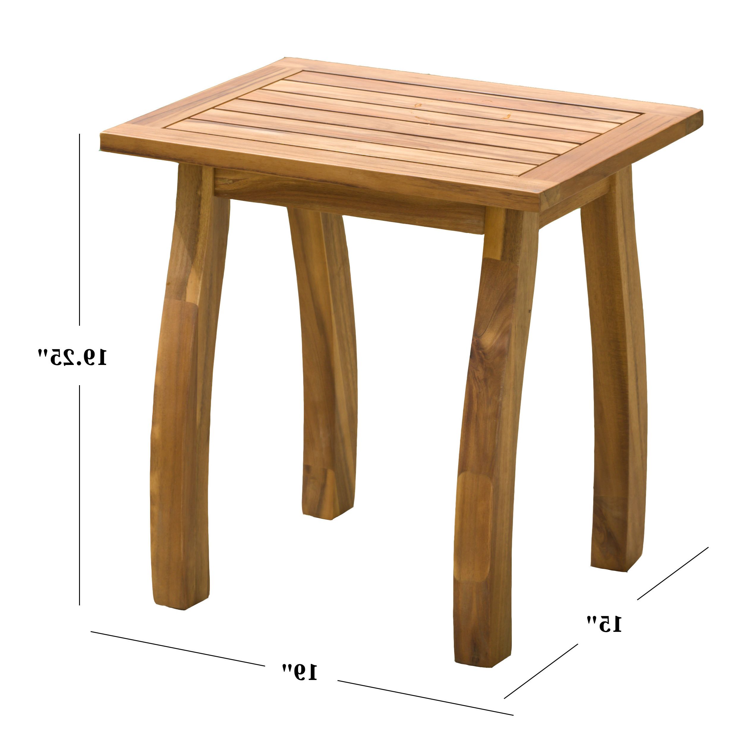 Carlo Outdoor Rectangular Acacia Wood Accent Table, Brown & Teak Finish –  Walmart Inside Favorite Wood Accent Outdoor Tables (View 2 of 15)