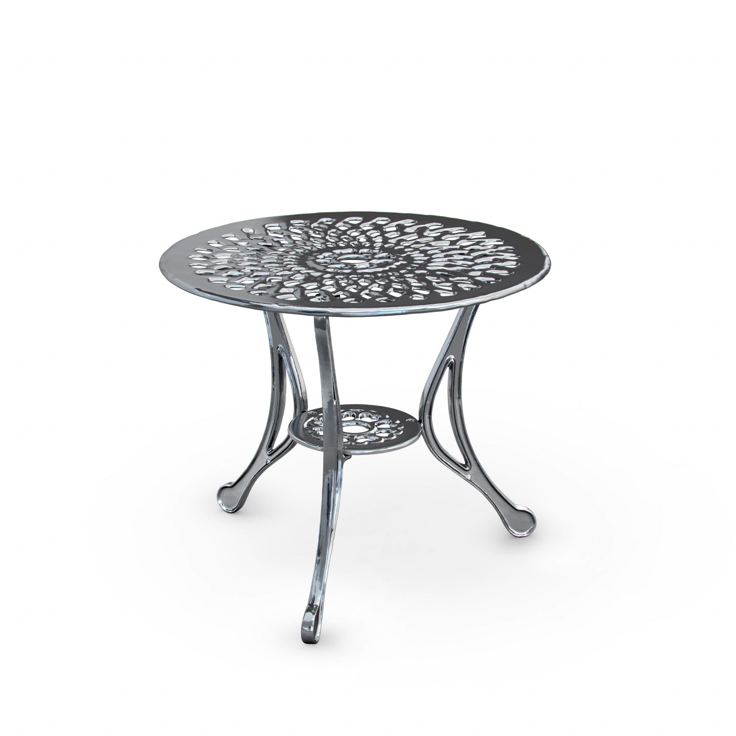 Chrome Outdoor Tables For Trendy Varado, Outdoor Aluminum Side Table With Chrome Finish, Made In Italy For  Sale At 1stdibs (View 7 of 15)
