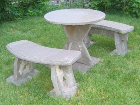Deco Stone Outdoor Tables Throughout Widely Used Zwack's Decorative Stone Lawn Furniture (View 6 of 15)