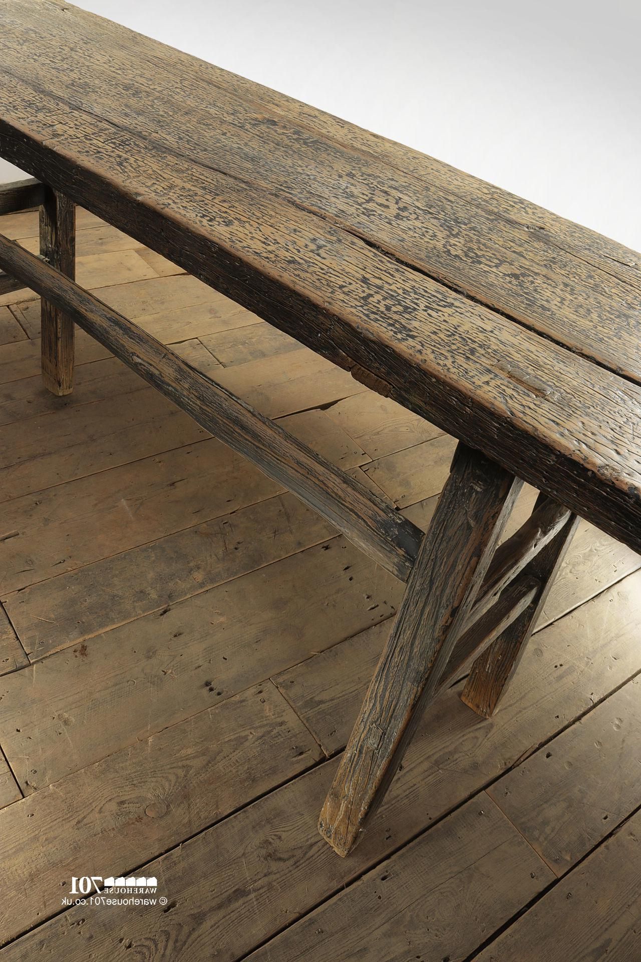 Famous Impressive Reclaimed Elm Dark Wood Console Table Pertaining To Reclaimed Elm Wood Outdoor Tables (View 7 of 15)