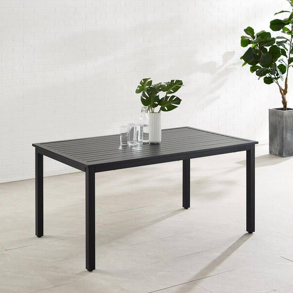 Famous Matte Outdoor Tables In Crosley Furniture Hansen Matte Black Metal Outdoor Dining Table Co6305 Mb –  The Home Depot (View 9 of 15)