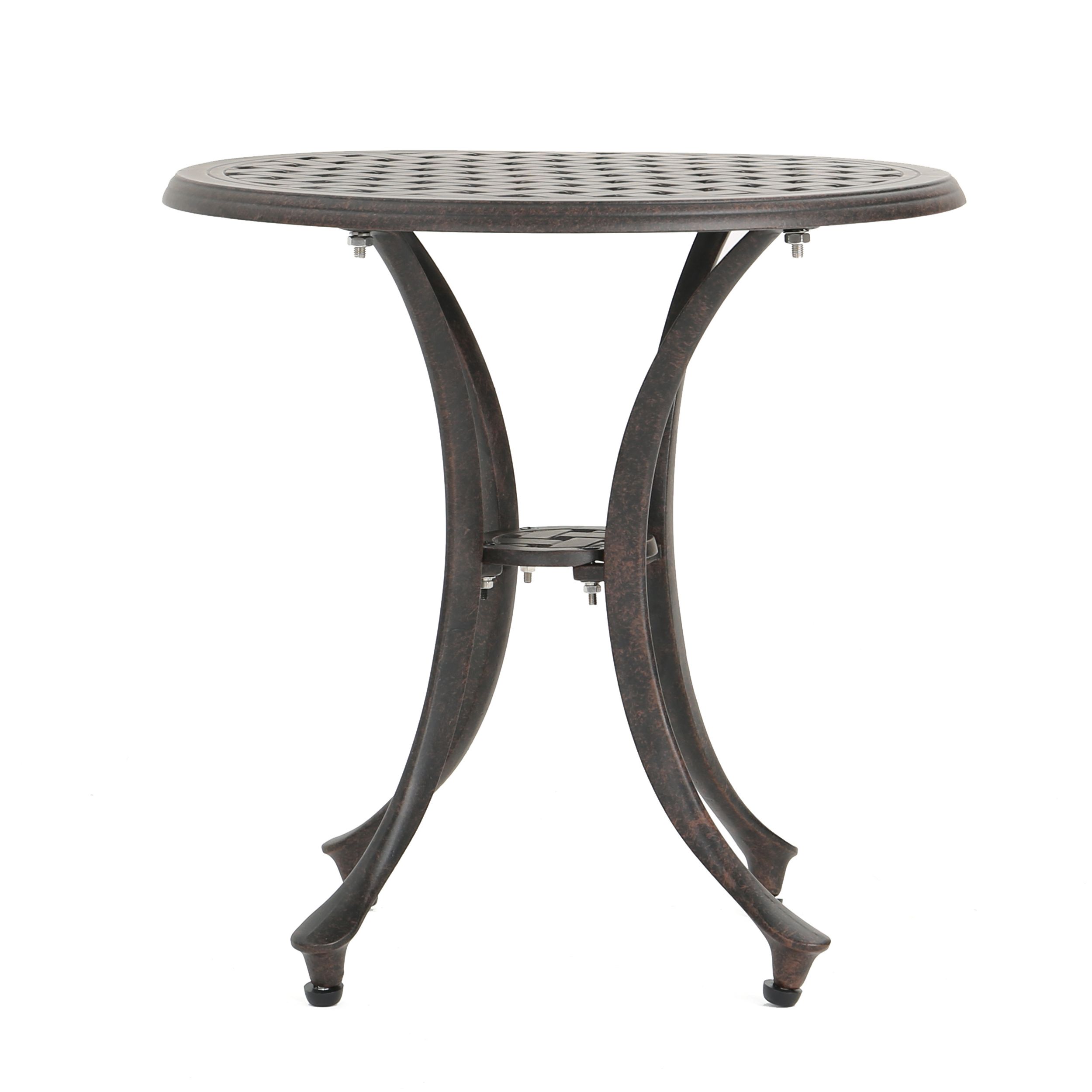 Fashionable Bronze Metal Outdoor Tables With Gdf Studio Prostaff Outdoor Cast Aluminum Round Side Table, Bronze –  Walmart (View 12 of 15)
