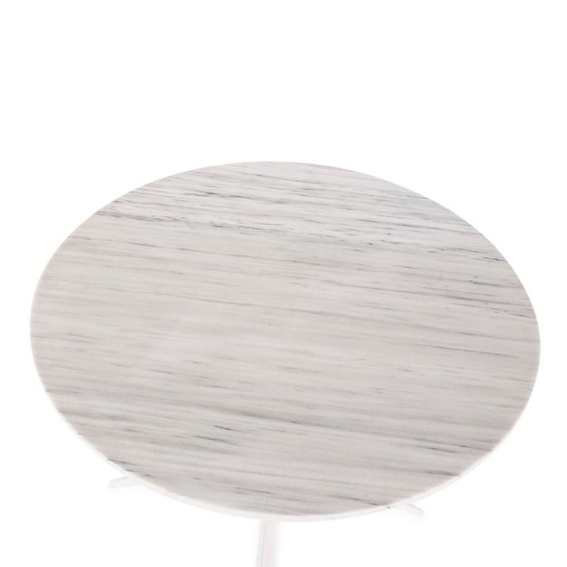 Fashionable Marble Melamine Outdoor Tables With Regard To Dining Room Table 125x125x75 Marble White Metal White (View 5 of 15)