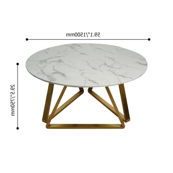 Faux Marble Gold Outdoor Tables With Regard To Most Up To Date 53'' Black Modern Round Faux Marble Dining Table For 6 Person Gold Steel  Pedestal Base Homary En  (View 3 of 15)
