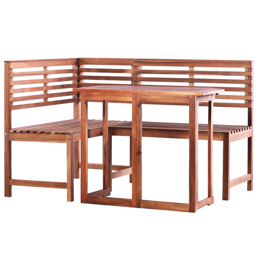 Favorite 2 Piece Bistro Set Solid Acacia Wood Within Solid Acacia Wood Outdoor Tables (View 15 of 15)