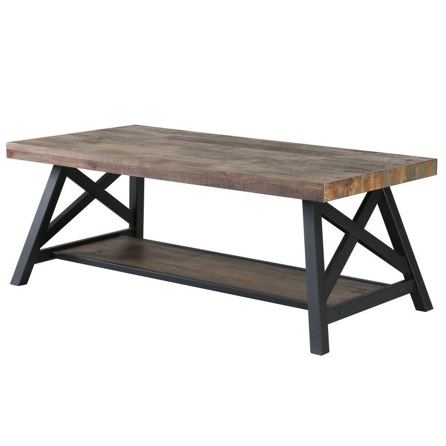 Favorite Langport Coffee Table In Rustic Oak And Black Inside Rustic Oak And Black Outdoor Tables (View 3 of 15)