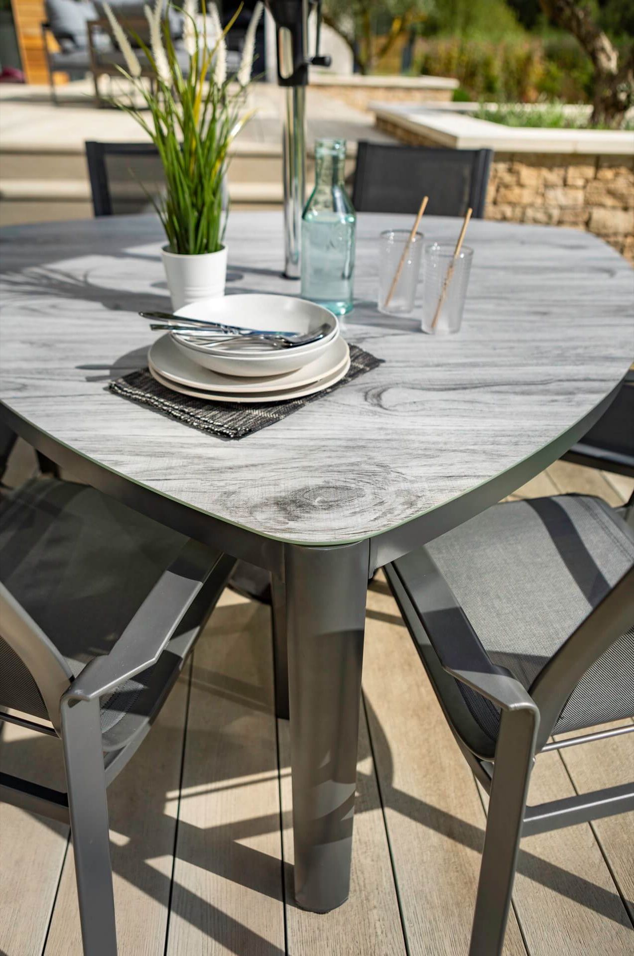 Favorite Modena 6 Seat Triangular Dining Set – Modena – Aluminium Garden Furniture –  Hartman Outdoor Furniture Products Uk With Regard To Triangular Outdoor Tables (View 8 of 15)